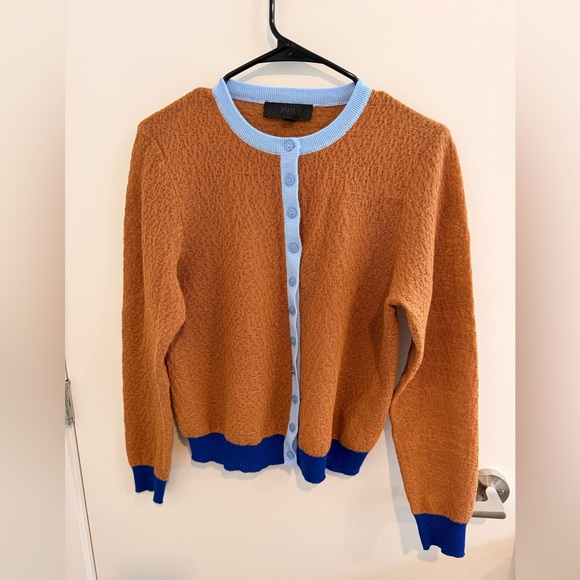 Zara Brown and Blue Cardigan. Size M. - Picture 2 of 2